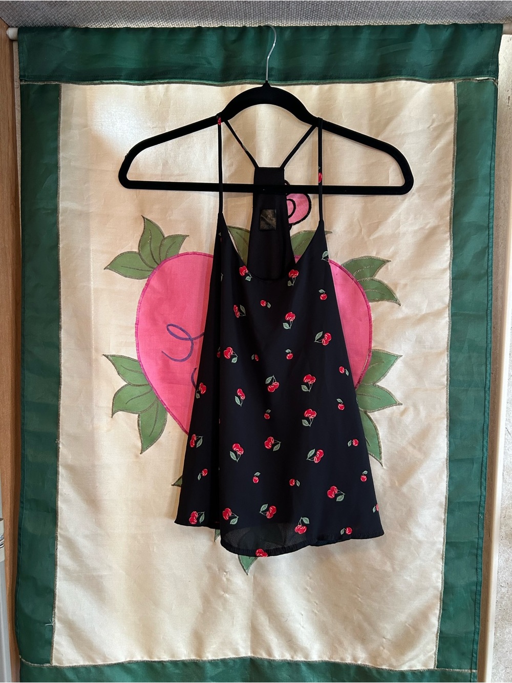 Black Cherry-Print Lace-Back Cami